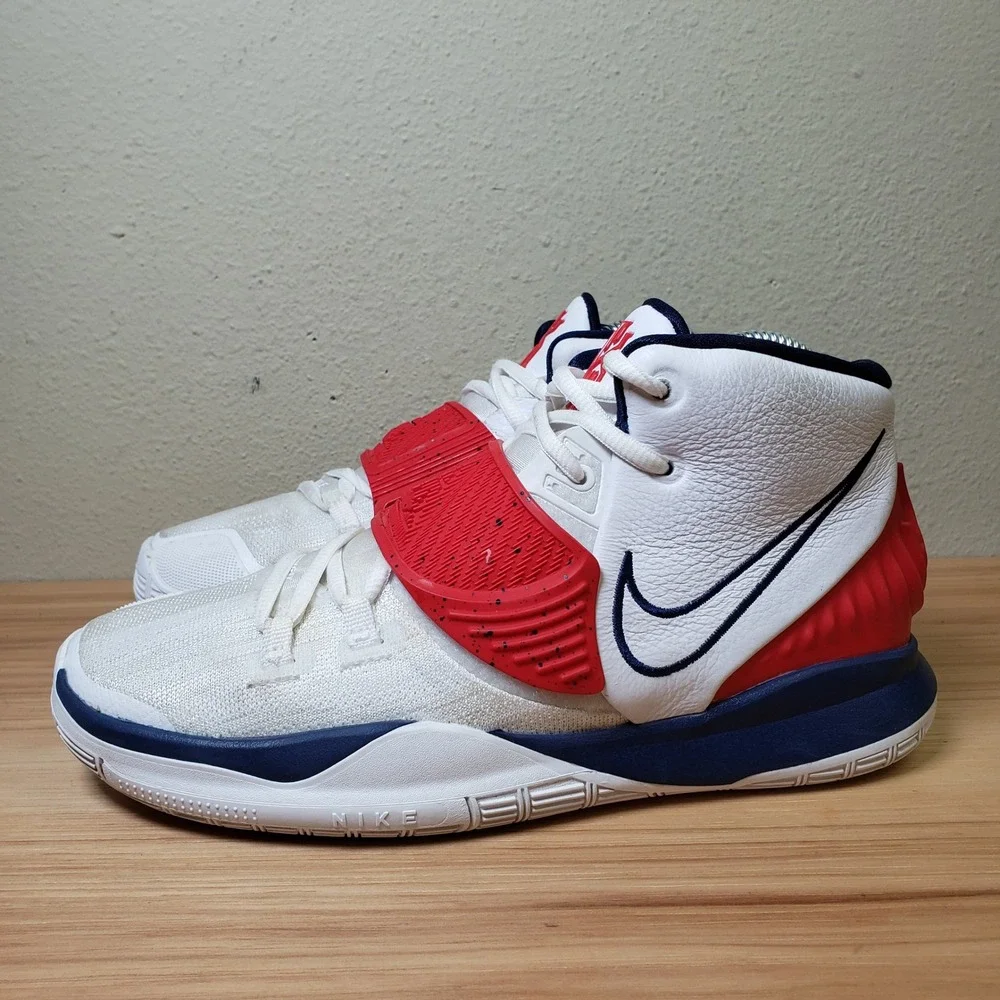 Nike Kyrie 6 Basketball Shoes USA Red White Blue Lifestyle Youth Boys Size 6Y